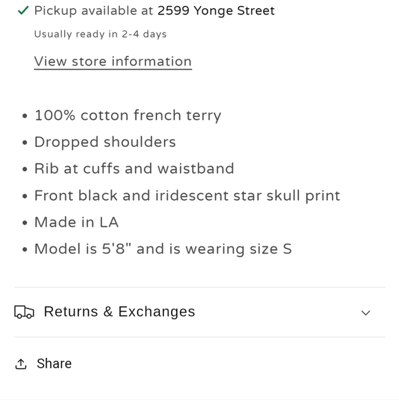 CHRLDR Skull Crop Sweatshirt Hoodie Size Medium - Picture 7 of 9